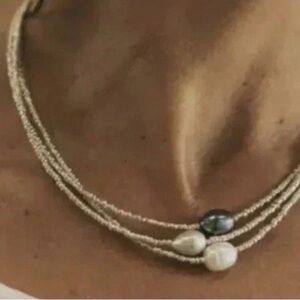 Elegant Pearl Necklace with Silver and White Beads